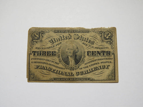 1863 $.03 Third Issue Fractional Currency Obsolete Bank Note Bill 3rd RARE!
