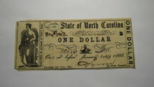 Load image into Gallery viewer, $1 1861 Raleigh North Carolina NC Obsolete Currency Bank Note Bill State of NC!