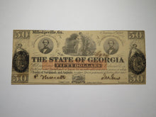 Load image into Gallery viewer, $50 1862 Milledgeville Georgia Obsolete Currency Bank Note Bill State of GA UNC