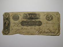 Load image into Gallery viewer, $5 1827 Hoboken New Jersey NJ Obsolete Currency Bank Note Bill Grazing Company