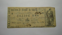 Load image into Gallery viewer, $1 1861 Raleigh North Carolina NC Obsolete Currency Bank Note Bill State of NC!