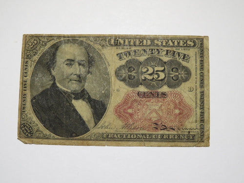 1874 $.25 Fifth Issue Fractional Currency Obsolete Bank Note Bill! 5th FINE