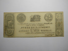 Load image into Gallery viewer, $.25 1839 Winchester Virginia Obsolete Currency Bank Note Bill Farmers Bank UNC+