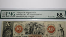 Load image into Gallery viewer, $10 18__ Hagerstown Maryland MD Obsolete Currency Bank Note Bill Remainder UNC65