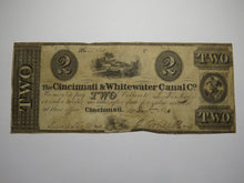 Load image into Gallery viewer, $2 1840 Cincinnati Ohio Obsolete Currency Bank Note Bill Whitewater Canal FINE+