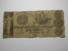 Load image into Gallery viewer, $2 1845 Lambertville New Jersey Obsolete Currency Bank Note Bill Delaware Bridge