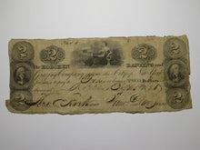 Load image into Gallery viewer, $2 1826 Hoboken New Jersey NJ Obsolete Currency Bank Note Bill Grazing Company