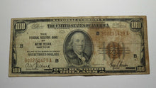 Load image into Gallery viewer, $100 1929 New York New York National Currency Note Federal Reserve Bank Bill!