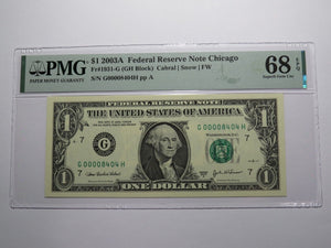 3 $1 1988 & 2003 Matching Low Serial Numbers Federal Reserve Bank Bills #8404