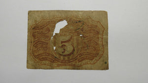 1863 $.05 Second Issue Fractional Currency Obsolete Bank Note Bill! 2nd RARE