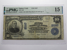 Load image into Gallery viewer, $10 1902 Ogden Utah UT National Currency Bank Note Bill Ch. #2597 PMG F15