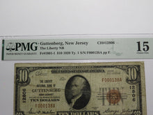 Load image into Gallery viewer, $10 1929 Guttenberg New Jersey NJ National Currency Bank Note Bill Ch #12806 F15