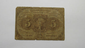 1863 $.05 First Issue Fractional Currency Obsolete Postage Bank Note 1st Issue