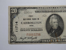 Load image into Gallery viewer, $20 1929 Carrollton Ohio OH National Currency Bank Note Bill Charter #11714 VF