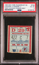 Load image into Gallery viewer, 10/26/69 New York Rangers Canadiens NHL Hockey Ticket Stub Terry Sawchuk Debut