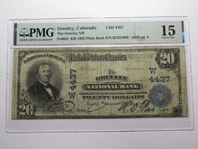 Load image into Gallery viewer, $20 1902 Greeley Colorado CO National Currency Bank Note Bill Ch. #4437 F15 PMG
