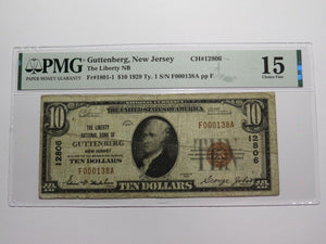 $10 1929 Guttenberg New Jersey NJ National Currency Bank Note Bill Ch #12806 F15