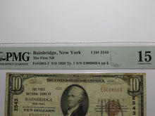 Load image into Gallery viewer, $10 1929 Bainbridge New York NY National Currency Bank Note Bill Ch. #2543 F15