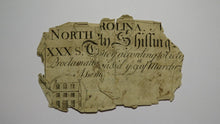 Load image into Gallery viewer, 1754 Thirty Shillings North Carolina NC Colonial Currency Note Bill RARE 30s!