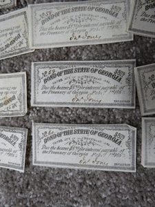 20 $8 1863 Georgia Bond Coupons Obsolete Currency Note Bills