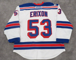 2011 Tim Erixon New York Rangers NHL Premier Sweden Game Used Worn Hockey Jersey