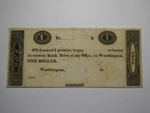 Load image into Gallery viewer, $1 18__ Worthington Ohio OH Obsolete Currency Bank Note Erza Griswold UNC++