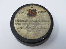 Load image into Gallery viewer, 1972-73 Eddie Westfall New York Islanders Game Used Goal Scored NHL Hockey Puck