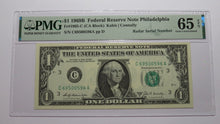 Load image into Gallery viewer, $1 1969 Radar Serial Number Federal Reserve Currency Bank Note Bill PMG UNC65EPQ