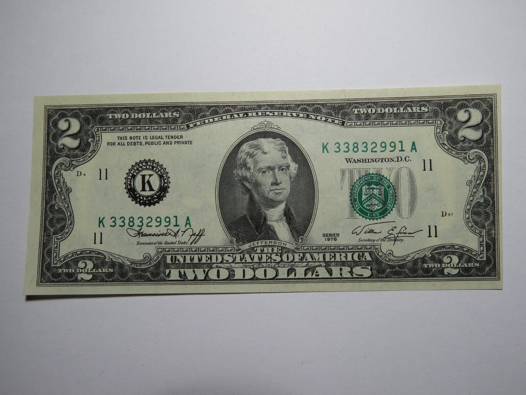$2 1976 Overinking of Seal Error Federal Reserve Bank Note Currency Bill UNC+++