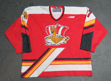 Load image into Gallery viewer, 1998-99 Duilio Grande Baie-Comeau Drakkar Game Used Worn QMJHL Hockey Jersey CHL