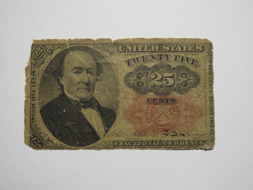 1874 $.25 Fifth Issue Fractional Currency Obsolete Bank Note Bill 5th About Good