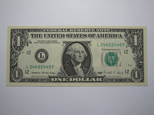 $1 1988 Repeater Serial Number Federal Reserve Currency Bank Note Bill UNC+ 2440