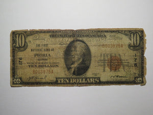 $10 1929 Peoria Illinois IL National Currency Bank Note Bill Charter #176 Filler