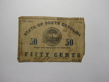 Load image into Gallery viewer, $.50 1862 Charleston South Carolina Obsolete Currency Bank Note Bank of SC