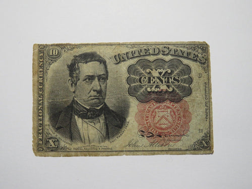 1874 $.10 Fifth Issue Fractional Currency Obsolete Bank Note Bill Very Good