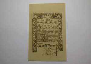 1786 One Shilling Newport Rhode Island Colonial Currency Note Bill Choice New+++