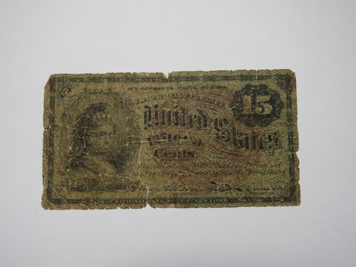 1863 $.15 Fourth Issue Fractional Currency Obsolete Bank Note Bill! 4th Filler