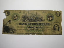 Load image into Gallery viewer, $5 1859 New Bern North Carolina Obsolete Currency Bank Note Bill Commerce Bank