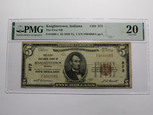 Load image into Gallery viewer, $5 1929 Knightstown Indiana IN National Currency Bank Note Bill Ch #872 VF20 PMG