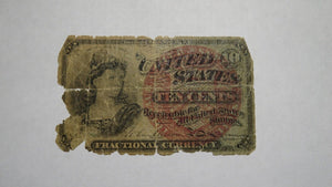 1863 $.10 Fourth Issue Fractional Currency Obsolete Bank Note Bill! 4th Filler