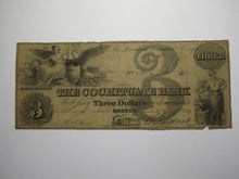 Load image into Gallery viewer, $3 1849 Boston Massachusetts MA Obsolete Currency Bank Note Bill Cochituate Bank