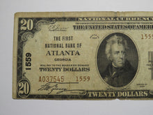 Load image into Gallery viewer, $20 1929 Atlanta Georgia GA National Currency Bank Note Bill! Charter #1559 FINE