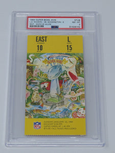 1984 Super Bowl XVIII 18 Oakland Raiders Vs. Redskins NFL Ticket Stub Mint 8 PSA