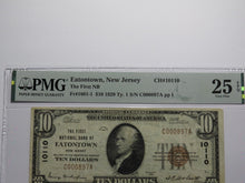 Load image into Gallery viewer, $10 1929 Eatontown New Jersey NJ National Currency Bank Note Bill Ch #10110 VF25