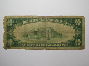 $10 1929 Peoria Illinois IL National Currency Bank Note Bill Charter #176 Filler