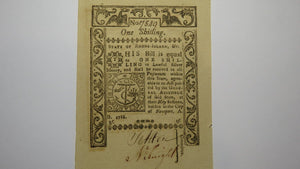 1786 One Shilling Newport Rhode Island Colonial Currency Note Bill Choice New+++
