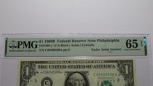 Load image into Gallery viewer, $1 1969 Radar Serial Number Federal Reserve Currency Bank Note Bill PMG UNC65EPQ