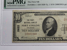 Load image into Gallery viewer, $10 1929 Fort Collins Colorado CO National Currency Bank Note Bill Ch #2622 VF25