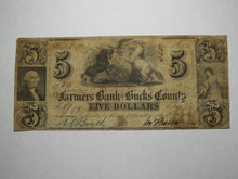 Load image into Gallery viewer, $5 1841 Bristol Pennsylvania PA Obsolete Currency Bank Note Bill Bucks County