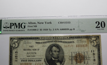 Load image into Gallery viewer, $5 1929 Afton New York NY National Currency Bank Note Bill Ch. #11513 VF20 PMG!